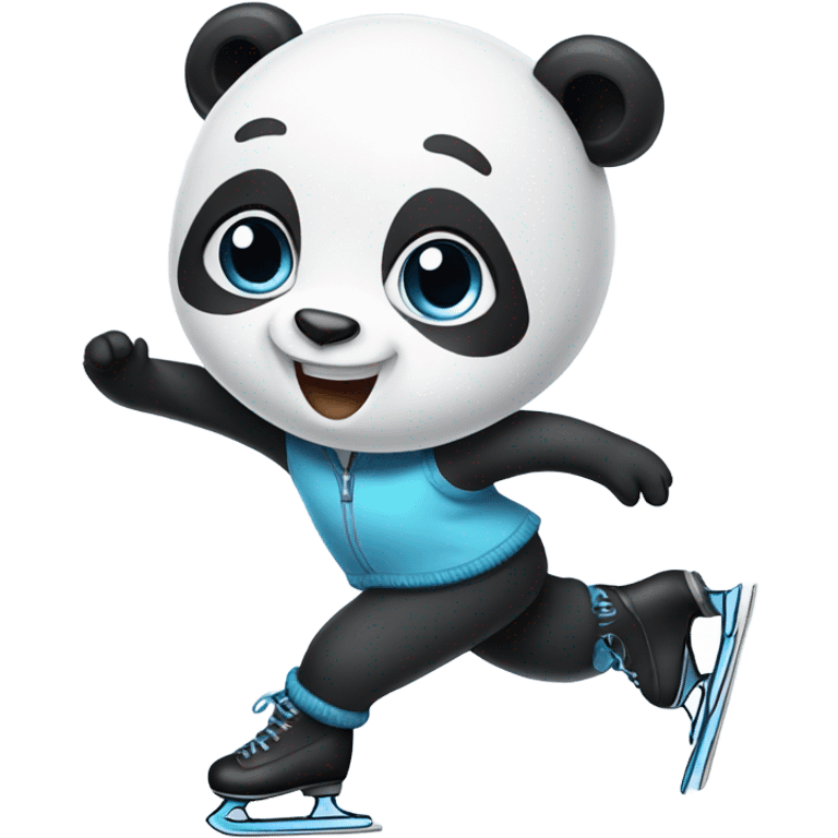 Panda ice skating  emoji