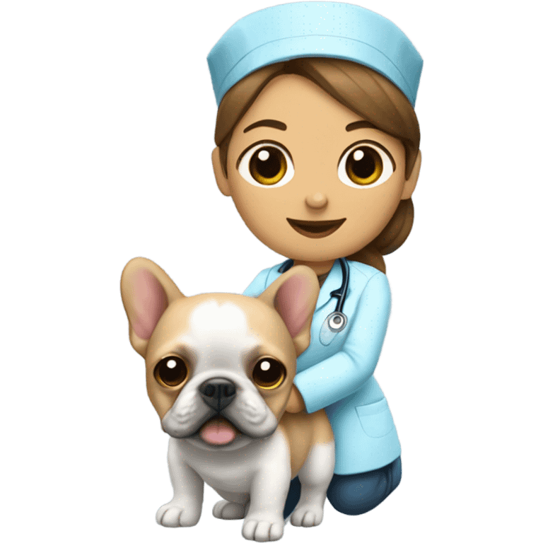 Nurse riding a Frenchbulldog emoji