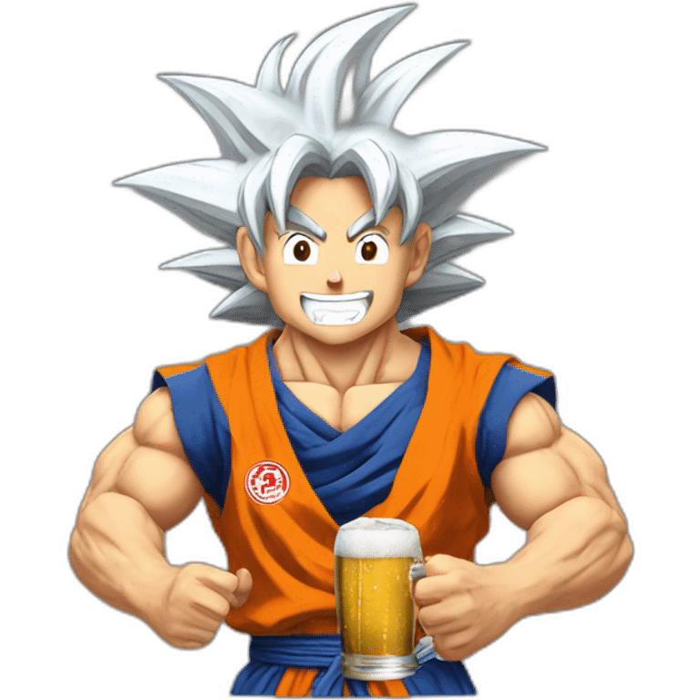 Goku drinking beer emoji