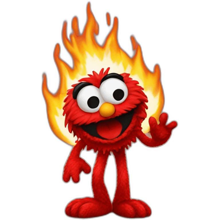 elmo on fire emoji