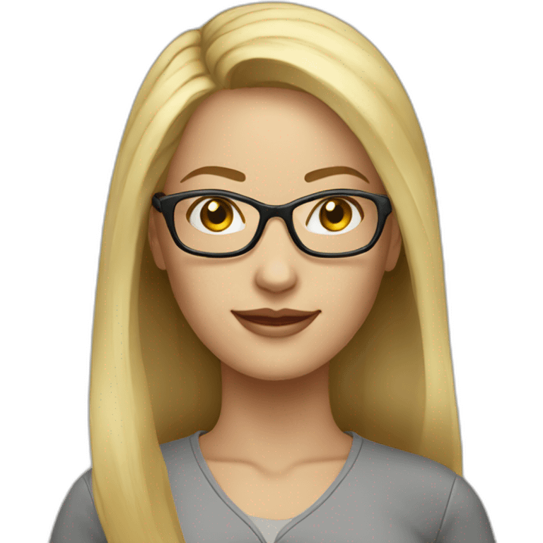 Woman teacher blonde long hair glasses emoji