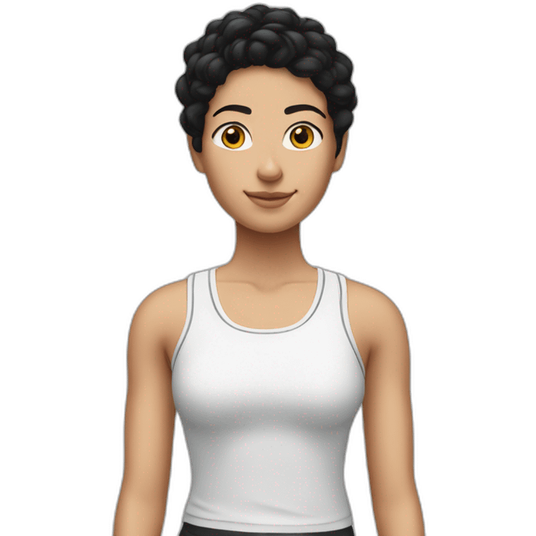 Black hair white Tunisian in adidas tank top emoji