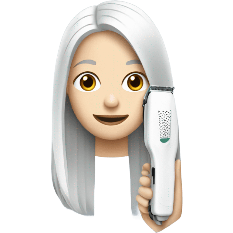 White hair straightener  emoji