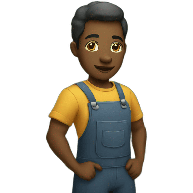 black person working at the potato field emoji