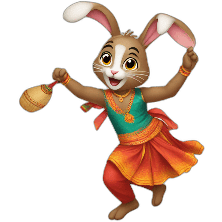 bunny playing garba emoji