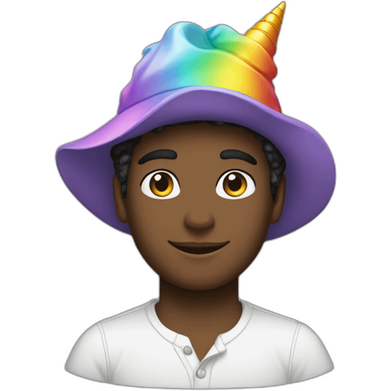 Posh-boy-with-rainbow-unicorn-hat emoji