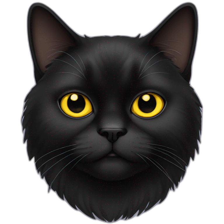 black himalayan cat with yellow eyes emoji