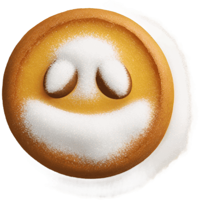 Upside down smiley face with a bunch of sugar powder on its face emoji