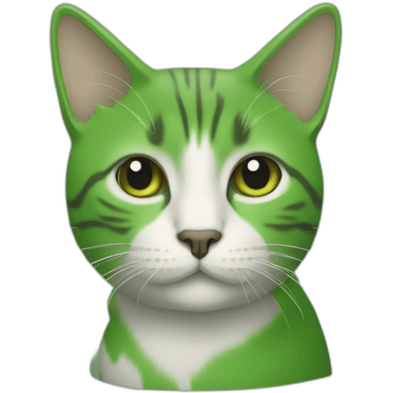 Un chat vert emoji