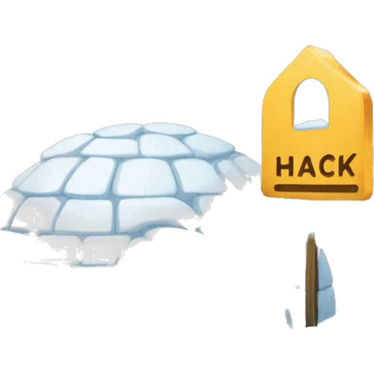 igloo with hack sign on it emoji