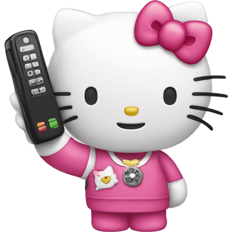 Hello kitty holding a phone  emoji