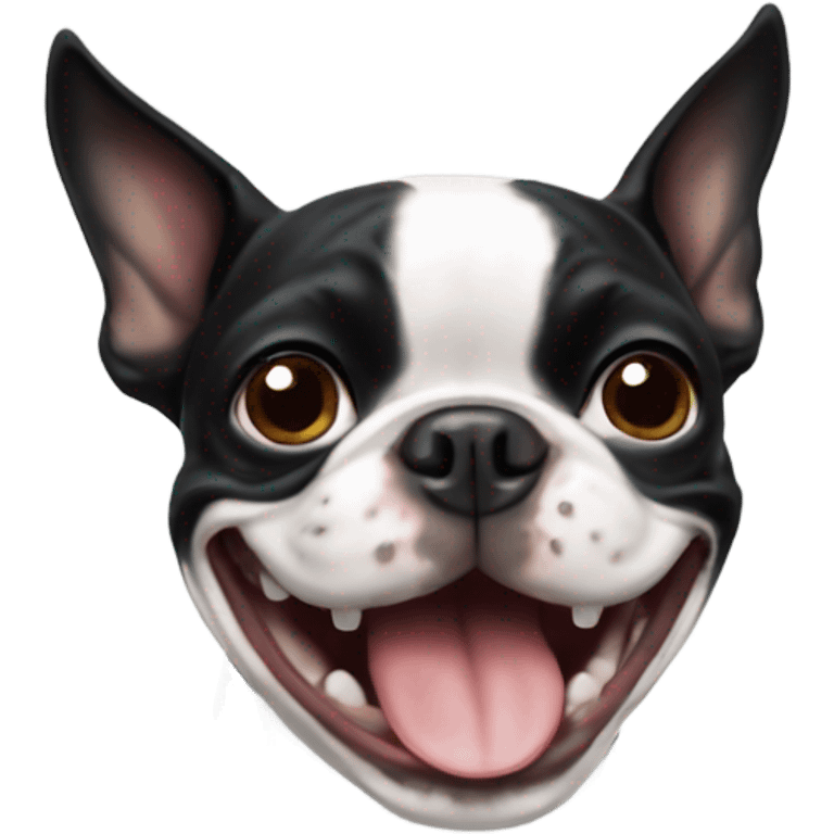 Boston Terrier smiling  emoji