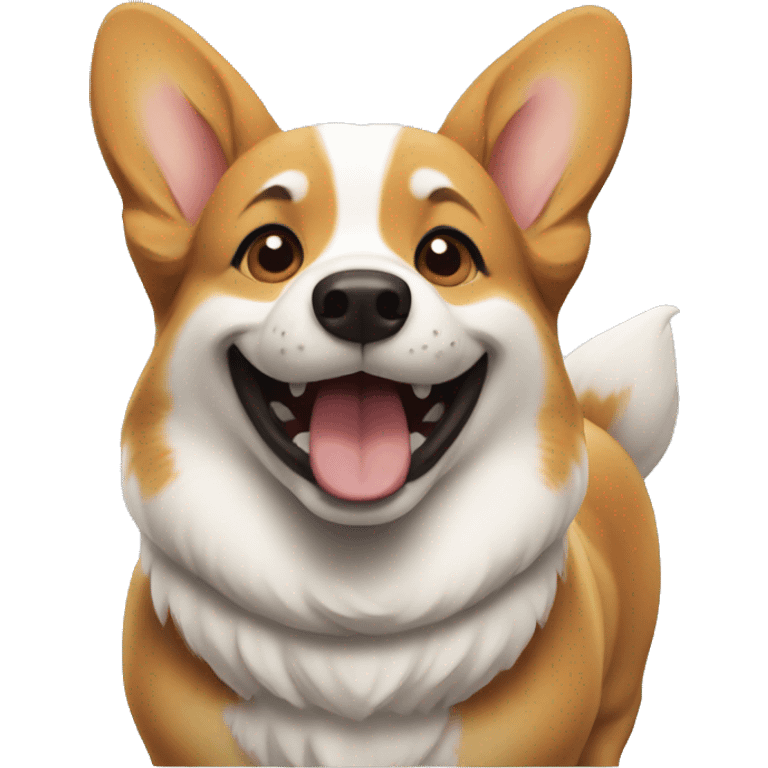 Happy corgi emoji