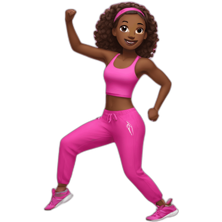 pink zumba girl emoji