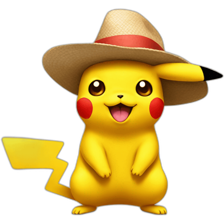 Pikachu with a hat emoji