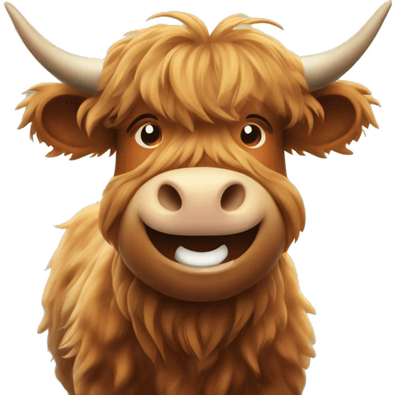 highland cow smiling emoji