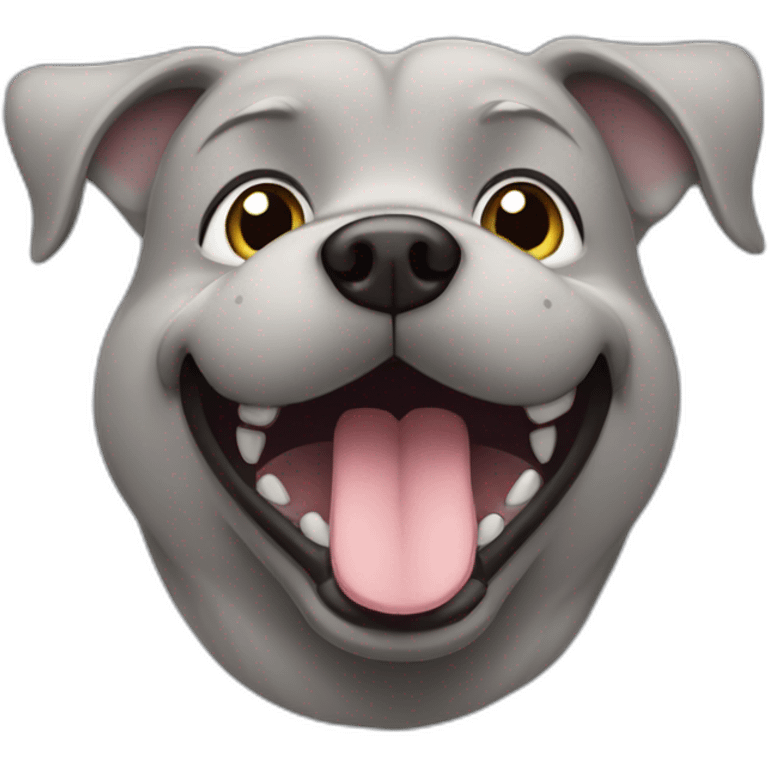 Fat happy grey dog emoji