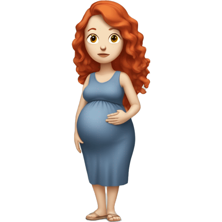 Pregnant white woman with red hair emoji