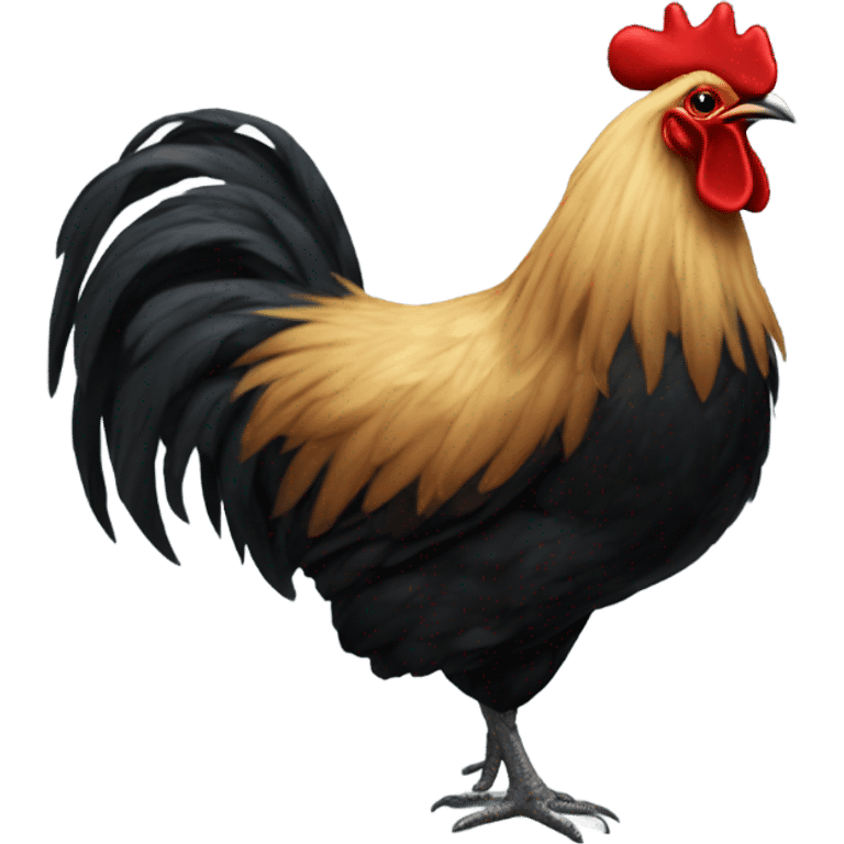 Black rooster emoji