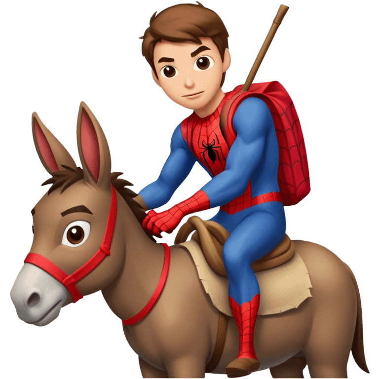 spider man riding on donkey emoji