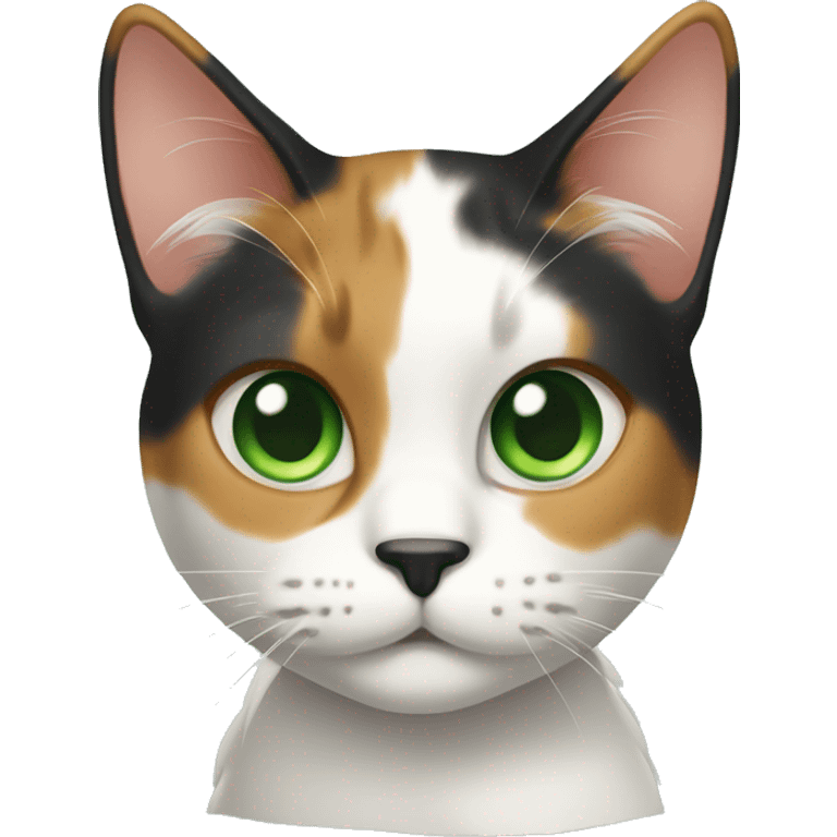 Calico Cat Full Body green eyes emoji