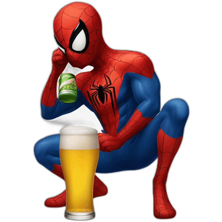 spider-man drinking beer emoji