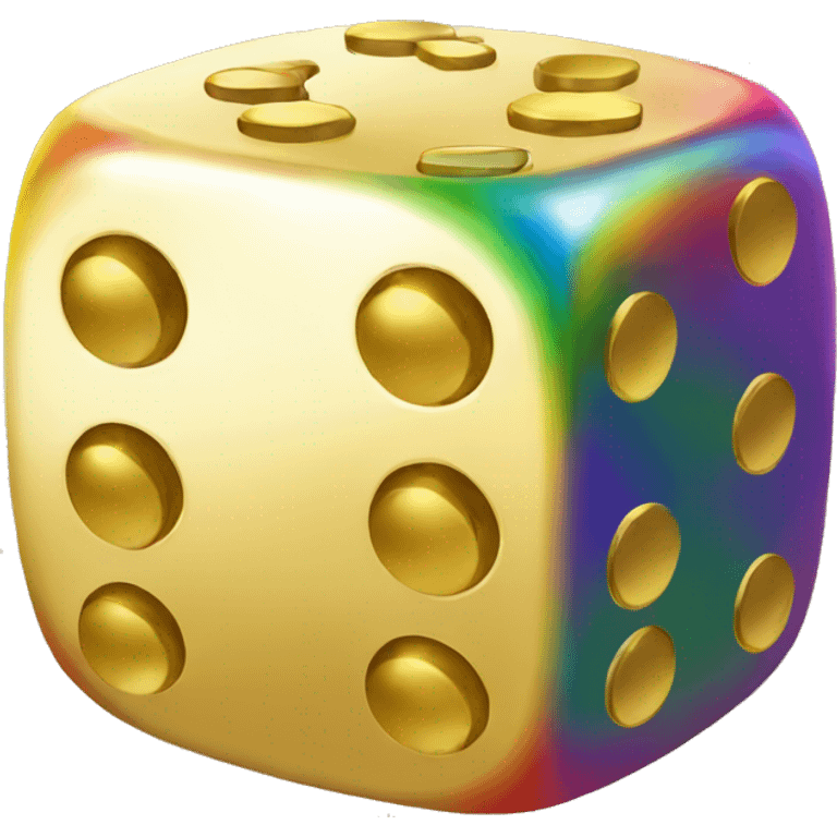 gold rainbow dice. emoji