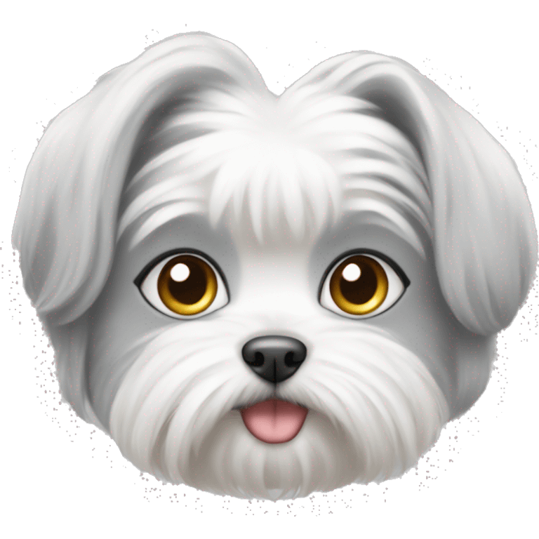 Maltese with white and grey cat emoji