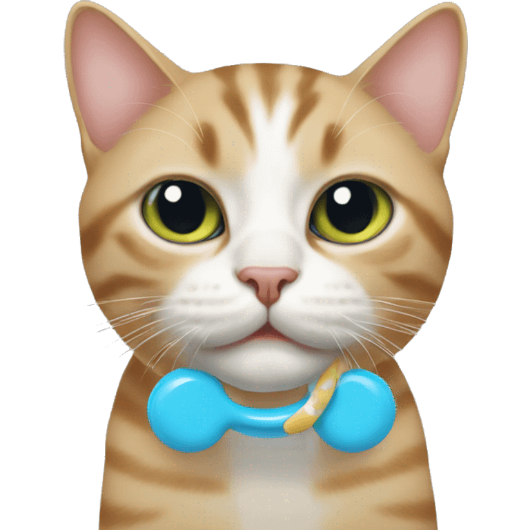 Cat with pacifier emoji