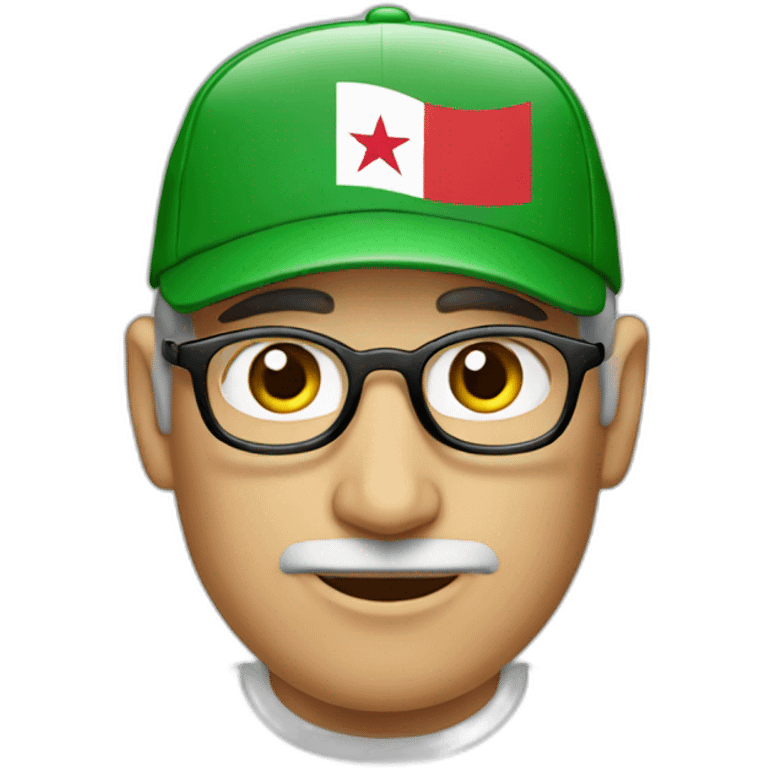 Steve Jobs with an algerian flag cap emoji