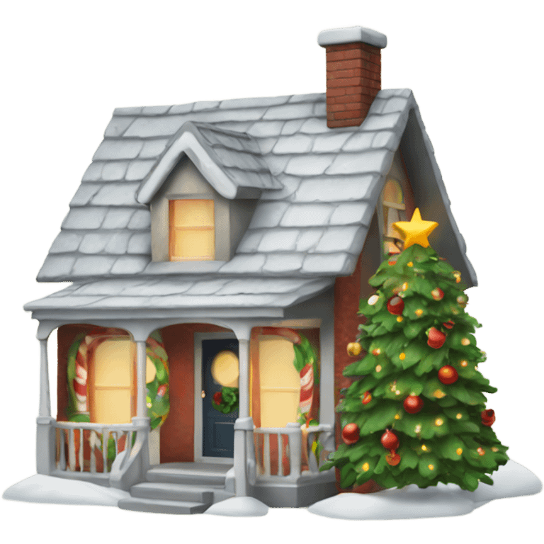 christmas house emoji