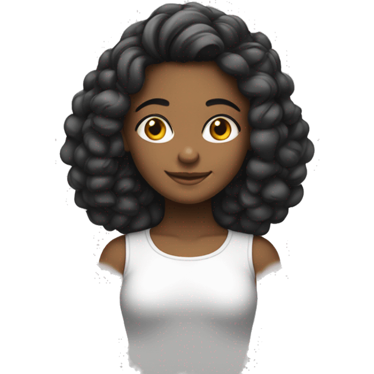 uma menina de corpo inteiro preta cabelo liso  emoji