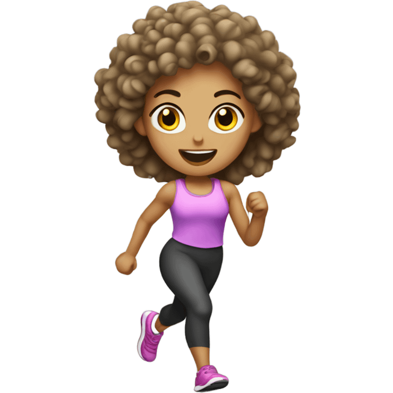 Perm girl running at gym emoji