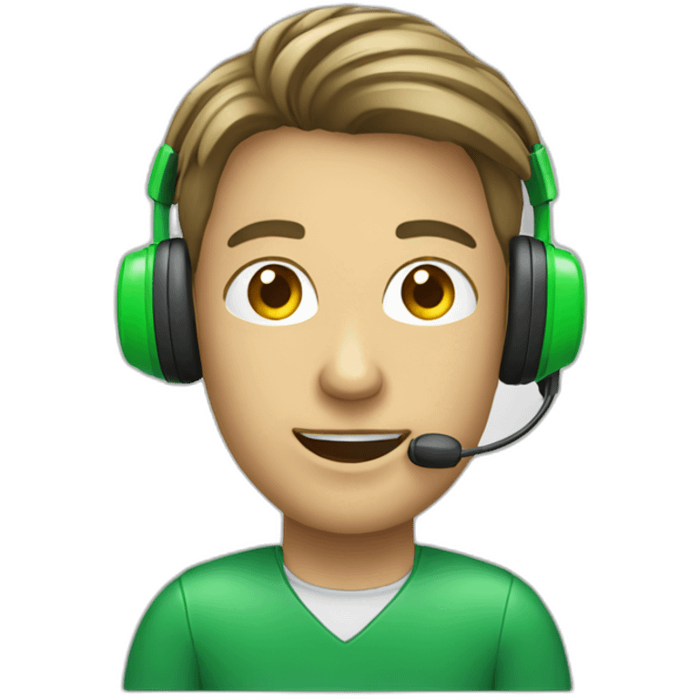 call manager with green headphones emoji