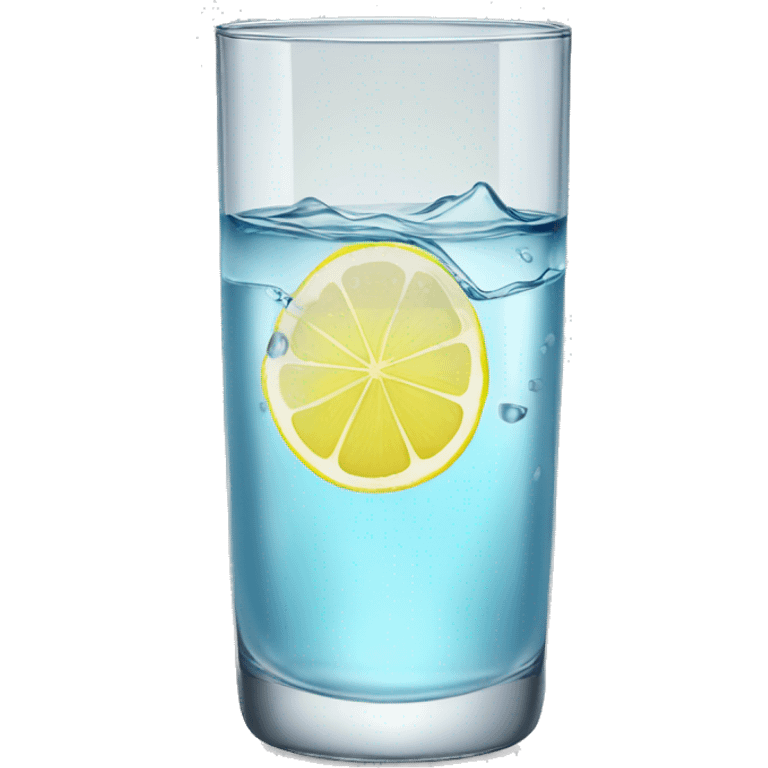 glass of clear water with one lemon  emoji