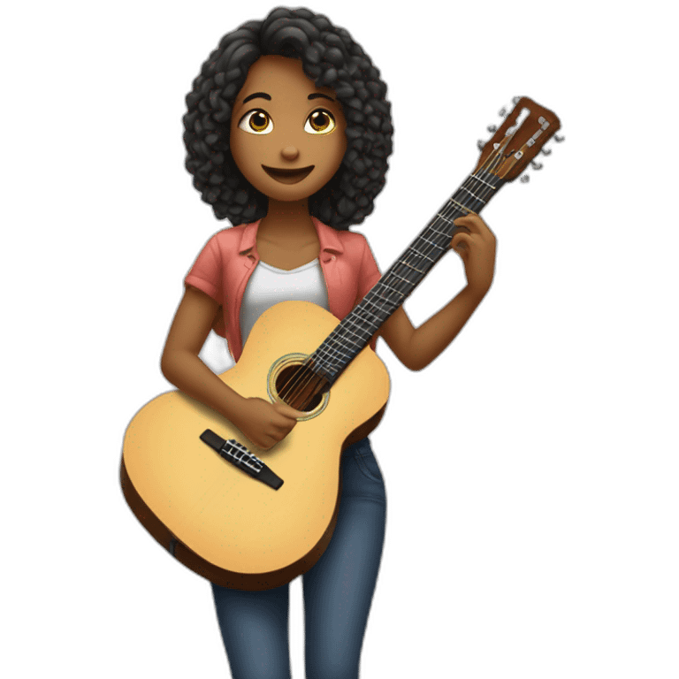 Menina tocando guitar emoji