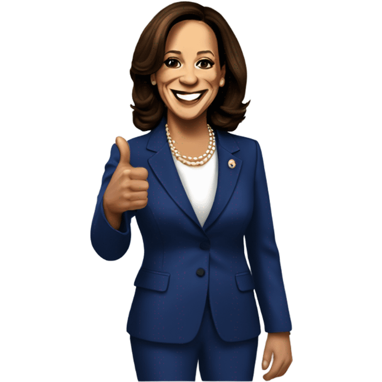 Kamala Harris giving a thumbs up  emoji