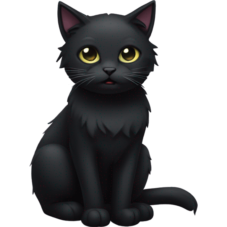 goth cat emoji