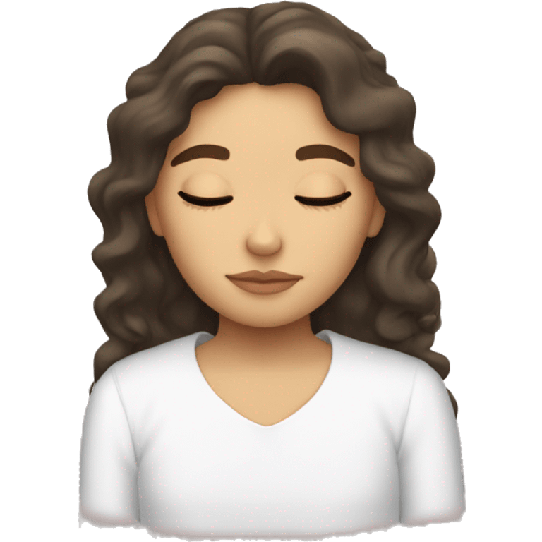 angelic brunette sleeping in drsk emoji