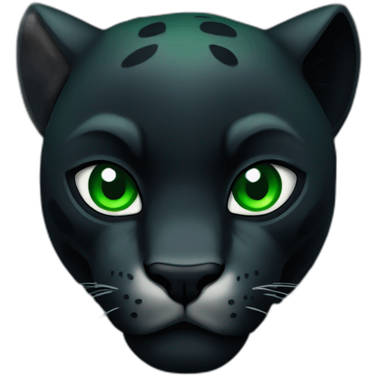 Black panther animal whit the eyes green angry emoji