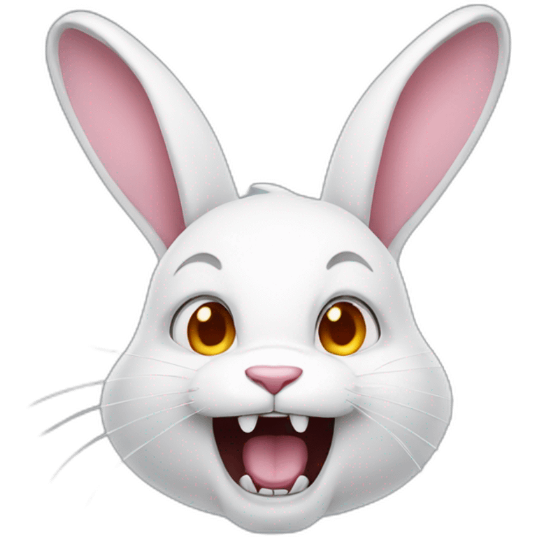 white rabbit with fangs emoji