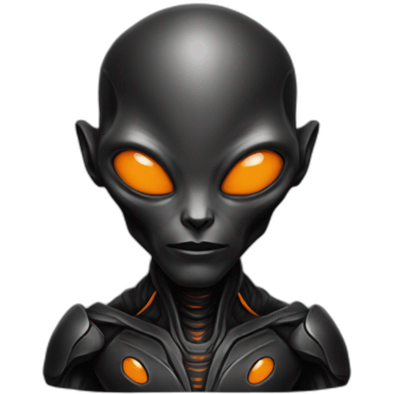 alien black with orange details emoji