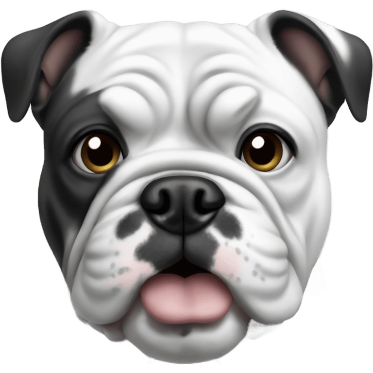 Bulldog francés black and white  emoji