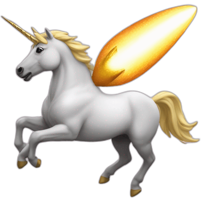 Projectile hitting unicorn emoji