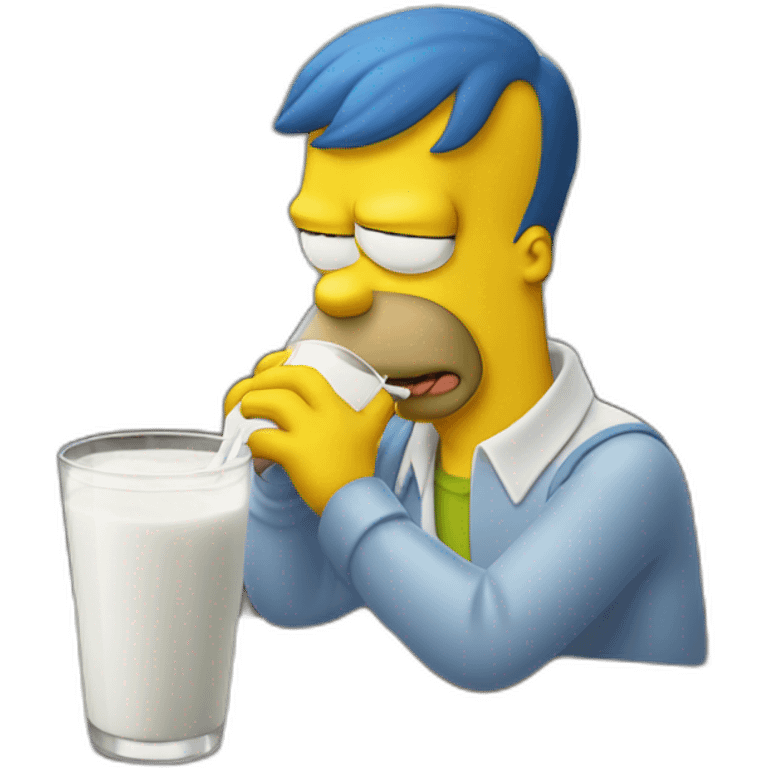 Grue drink Milk with homer Simpson emoji