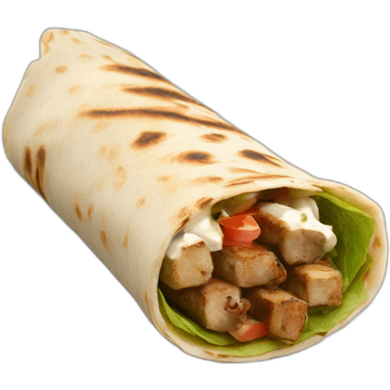 souvlaki wrap with cream emoji