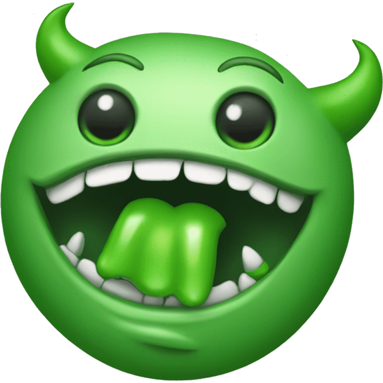 Create a green devil drooling emoji