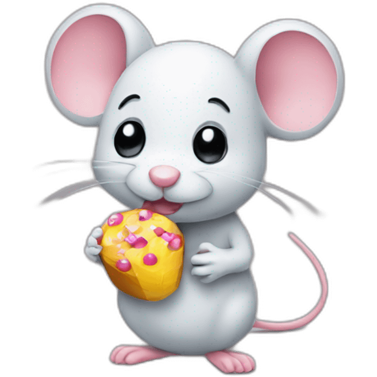 sad mouse holding candy emoji