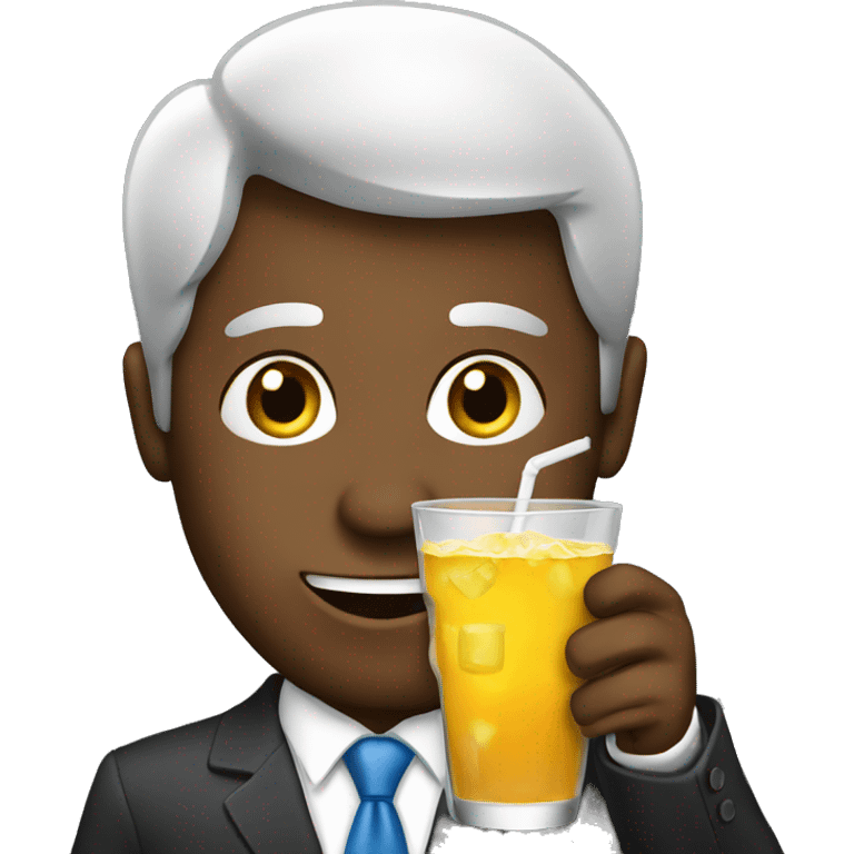 Businessman with drink emoji