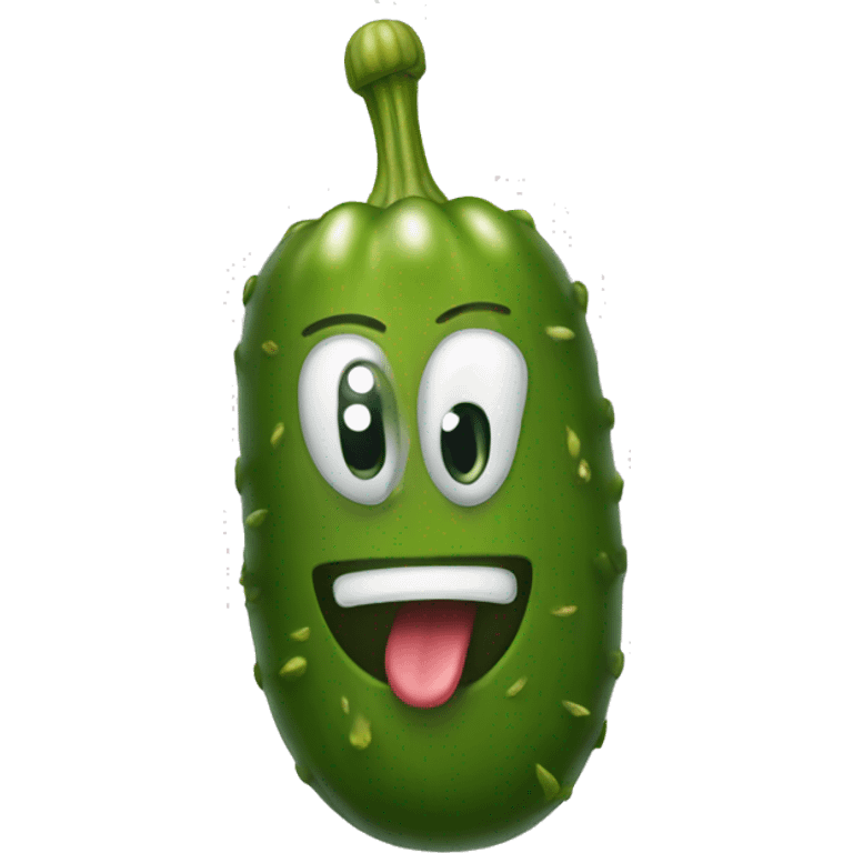 A smiley pickle emoji